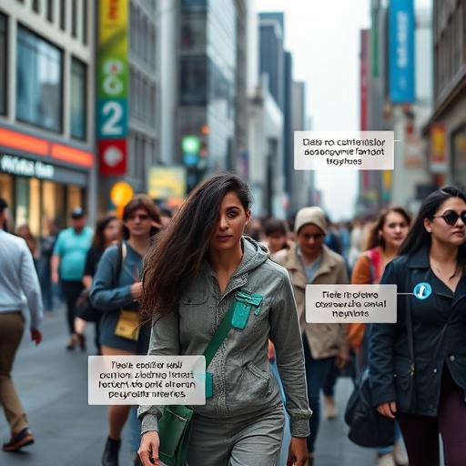 Bustling urban street scene showcasing diverse individuals and their goals