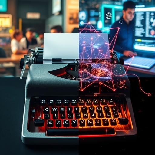 Collage of past and future technology possibilities