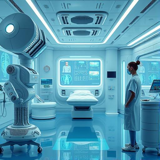 A futuristic hospital room symbolizing innovation and creativity