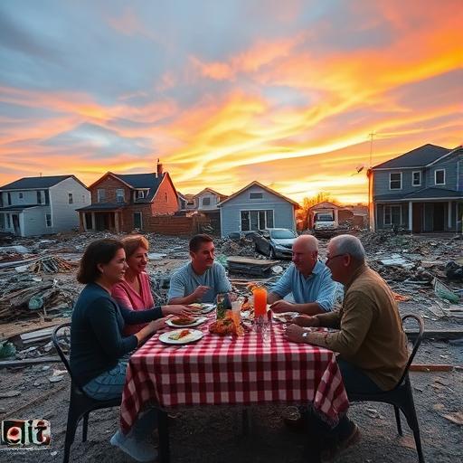 A family gathered sharing moments, reflecting resilience through connection