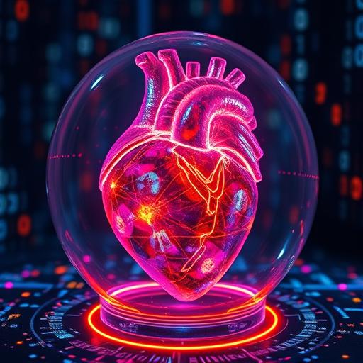 Human heart encased in glass surrounded by digital visuals representing consistent effort