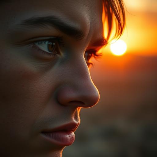 Close-up of a person’s determined eyes reflecting drive and focus