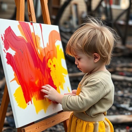 A child painting, representing creativity and resilience through joy