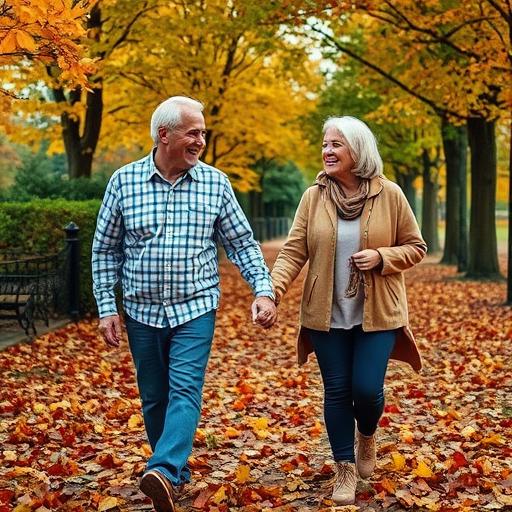 Vibrant autumn park scene symbolizing change and resilience