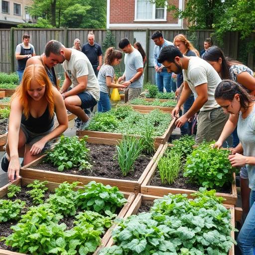 Visual of urban gardening workshops in action