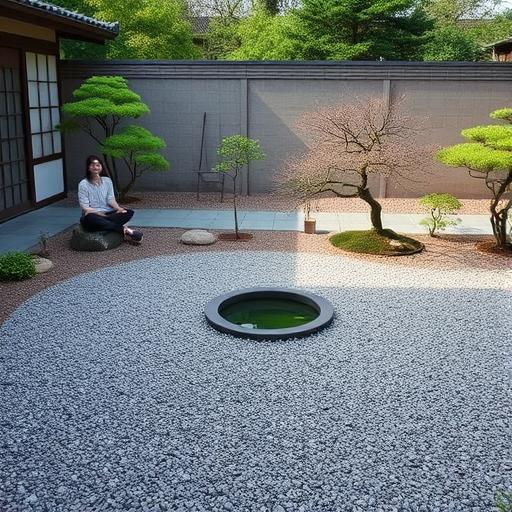 A serene zen garden promoting mindfulness.