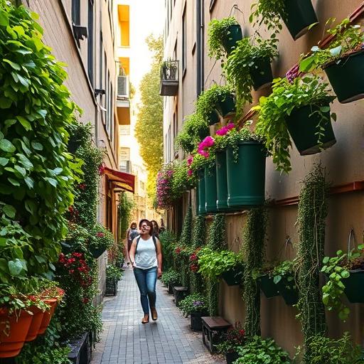 Urban garden symbolizing nutrition and health