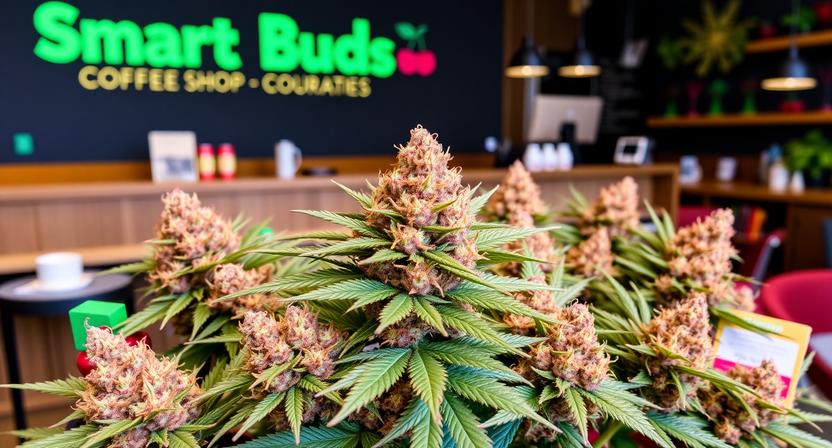 cherry pie cannabis strain at smart buds coffee shop