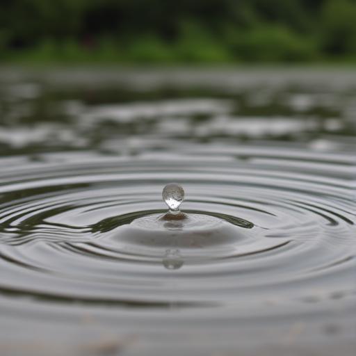 Raindrop hitting the surface symbolizes clarity and focus