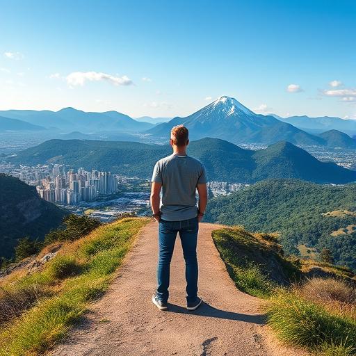 Person standing at a crossroads, symbolizing choices and potential