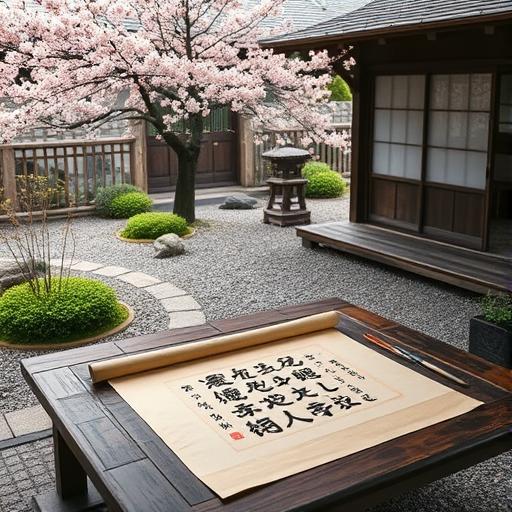 A serene Japanese zen garden promoting mindfulness