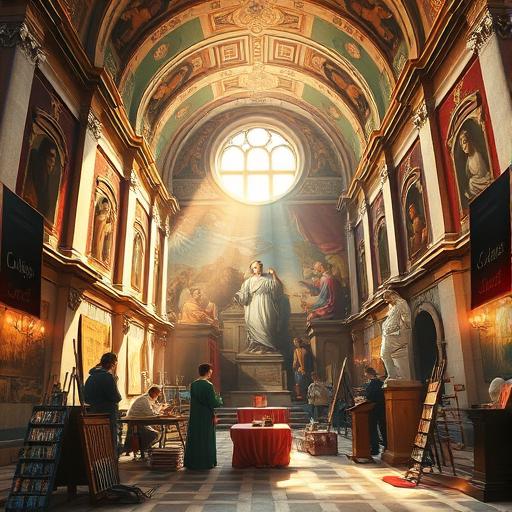 A dramatic fresco inspiring inner awakening