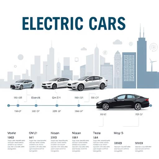 A timeline graphic showing the evolution of electric