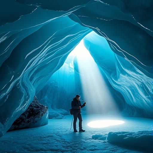 The stunning natural ice caves creating an imaginative atmosphere