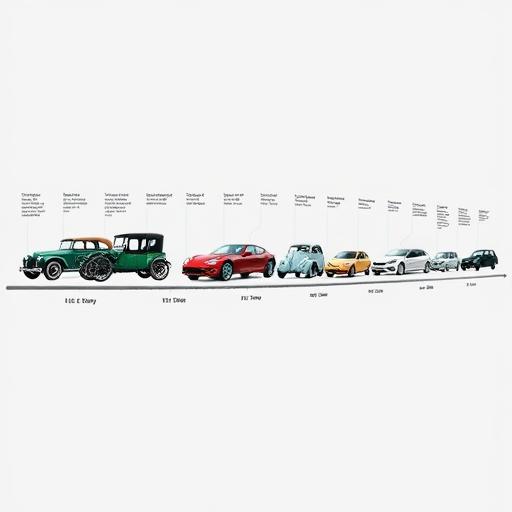 A timeline showcasing the evolution of electric cars, symbolizing innovation and progress in side hustles.