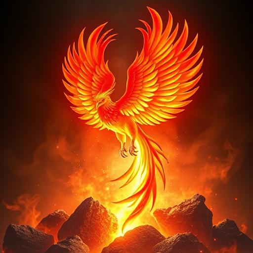 Phoenix rising from the ashes symbolizing inner power 🔥