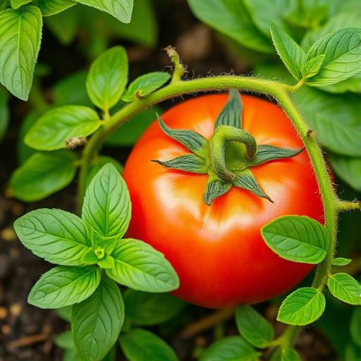 Thriving tomato plant symbolizing growth