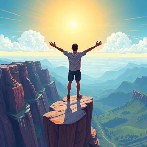 Illustration of a person breaking barriers