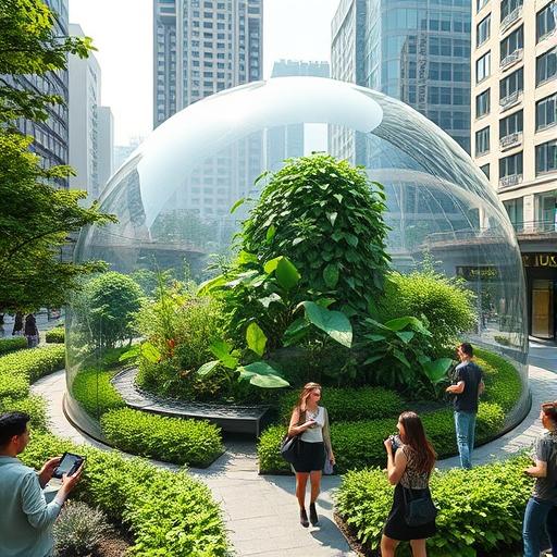 An innovative urban green space, representing the future of education and innovation.