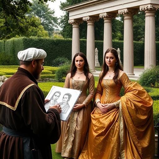 Close-up of a renaissance portrait session