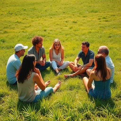 Diverse group of people sitting in a circle, symbolizing support and resilience