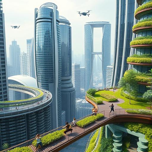 A futuristic cityscape showcasing a mix of towering structures, symbolizing innovation in education.