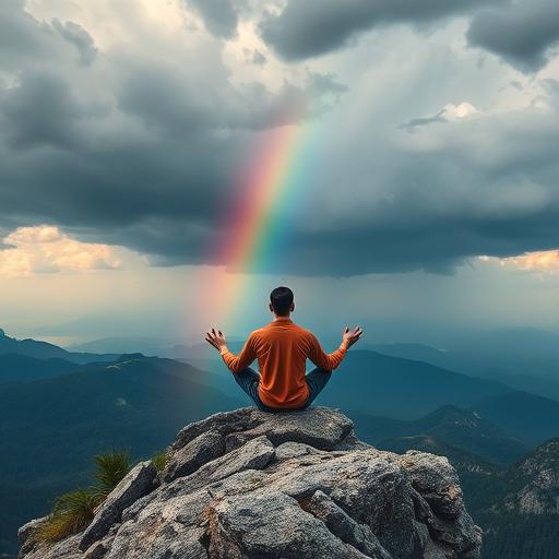 Person meditating in nature representing focus 🚀
