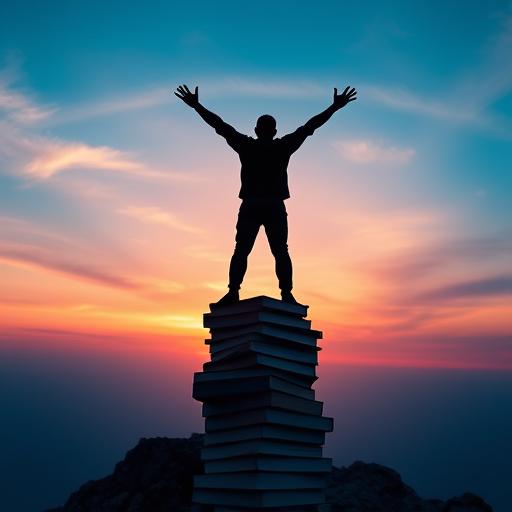 Silhouette standing tall, representing discipline and momentum