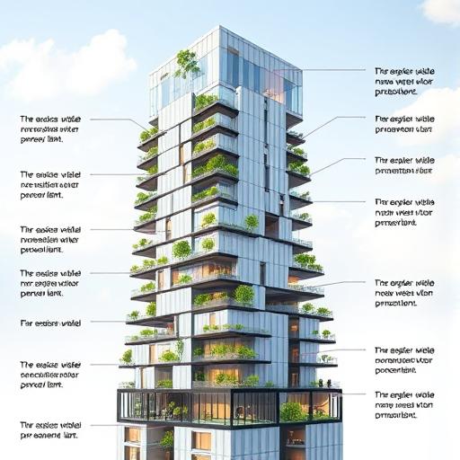 A detailed illustration of a skyscraper, representing the heights achievable through habit creation.