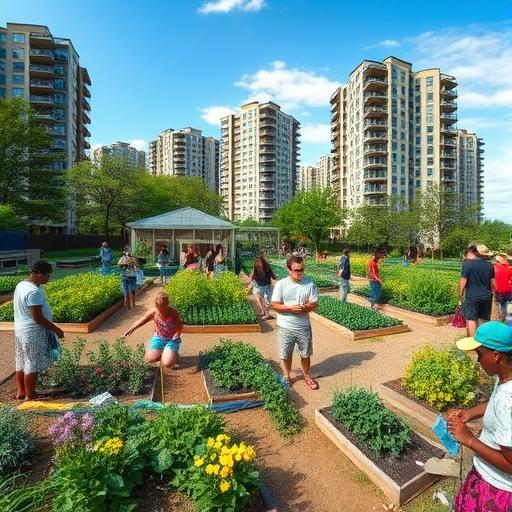 A community garden reflecting the mental well-being gained through social gaming