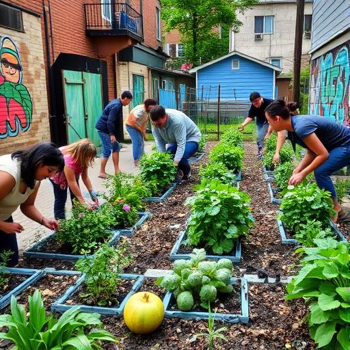 Collaborative community garden symbolizing growth and opportunity