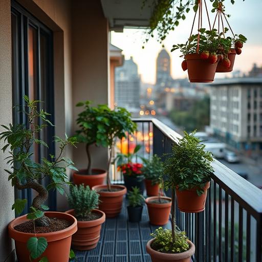 A cozy urban balcony representing a safe space for relaxation and mindfulness