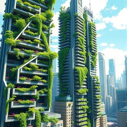 Futuristic urban landscape showcasing mindfulness in technology.