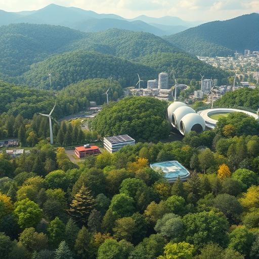 Artistic rendering of a dense forest transitioning to an open clearing symbolizing supportive environment