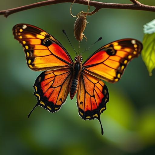 Butterfly emerging symbolizing transformation 🎯