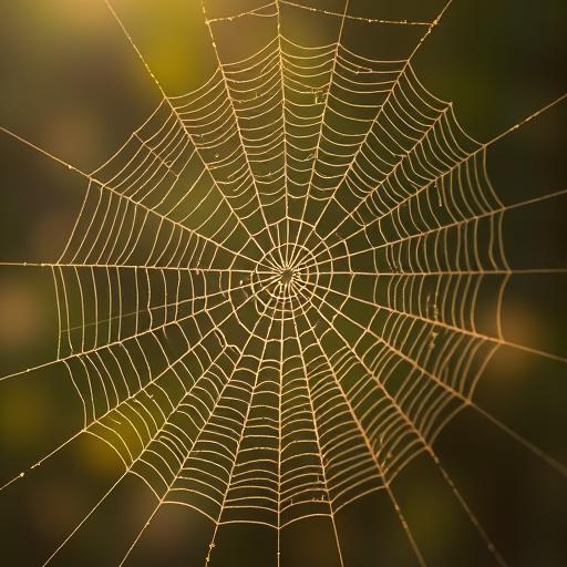 An intricate spider web glistening in the morning dew symbolizing interconnected habits