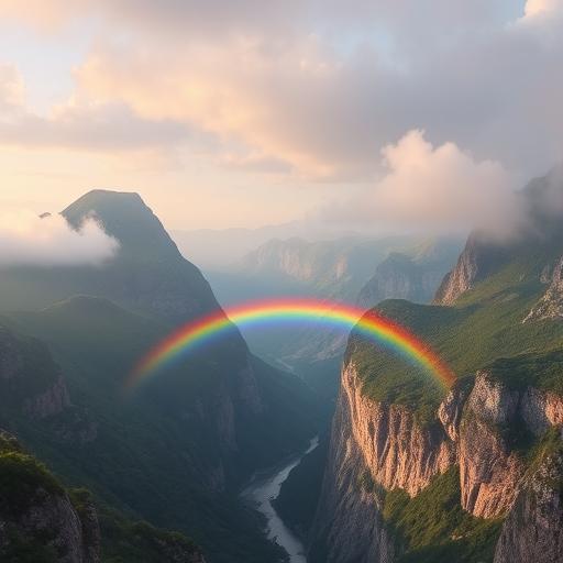 Mountains separated by a valley symbolizing discipline and consistent effort