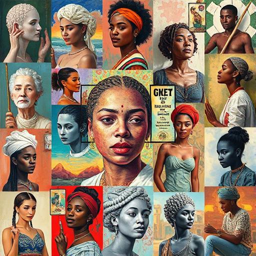 Vibrant collage of diverse artists painting and sculpting representing collaborative motivation
