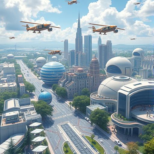 A concept art of a futuristic city symbolizing progress born from failure
