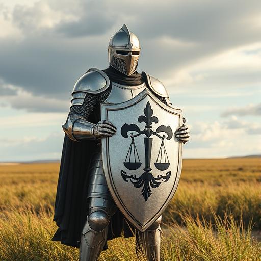 A knight in gleaming armor standing firm symbolizing resilience
