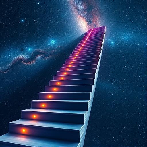 Unlimited staircase ascending symbolizing growth and support