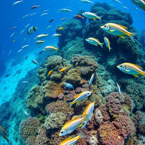 A vibrant underwater scene showcasing the beauty of travel