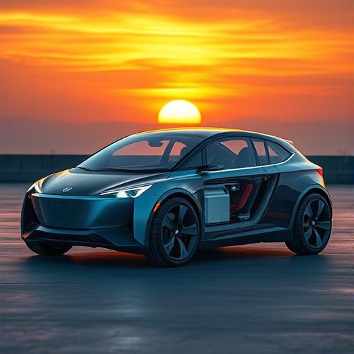 A concept electric car that represents innovative ideas in the gig economy.