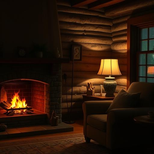 A cozy dimly lit living room representing the comfort of a well-organized home.