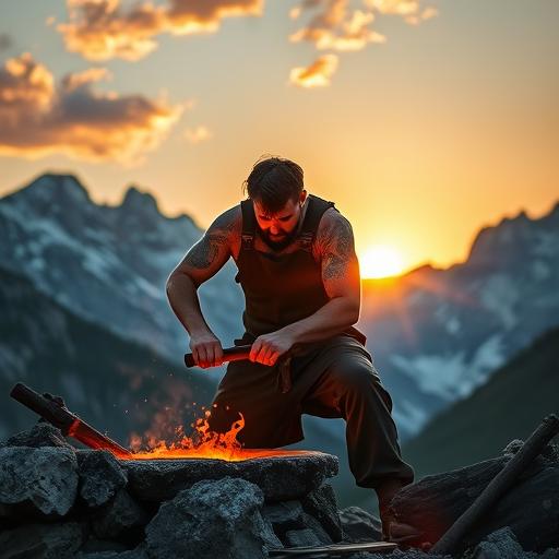 Brave blacksmith forging potential 🔥