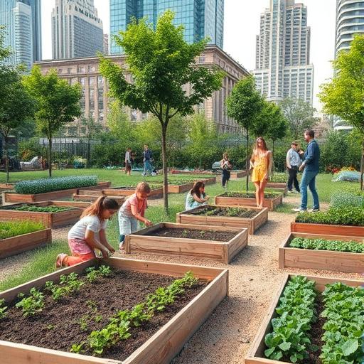 An urban park representing community support and growth