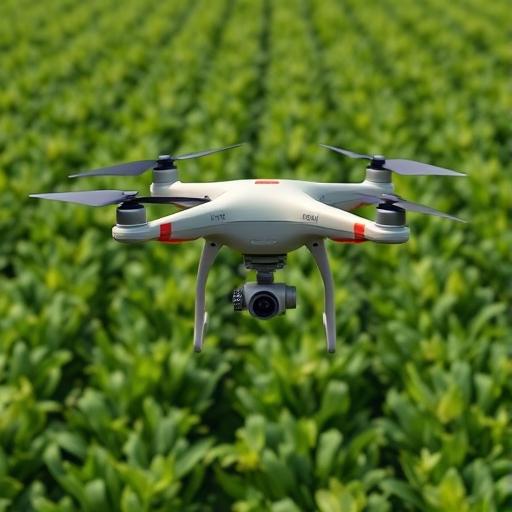 Drone over a lush green field symbolizing perspective and balance