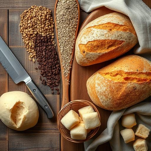 An overhead shot of a rustic table filled with fresh ingredients for baking.