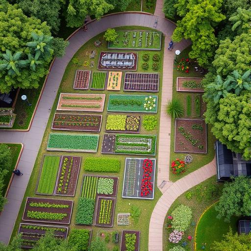 Aerial view of an urban park symbolizing a supportive fitness community.