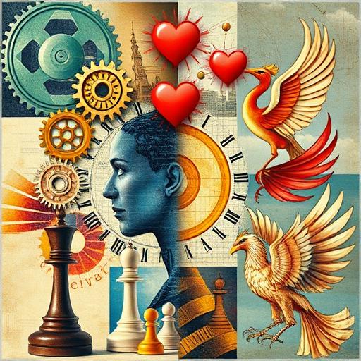 Collage depicting diverse visionary traits and compassionate leadership